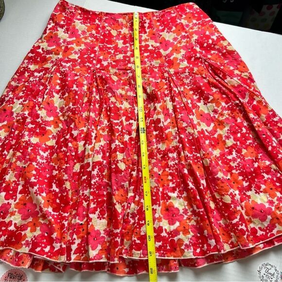 ANN Taylor Midi Skirt Lined Fit & Flare Size 2 100% Cotton Summer Color Fun - Picture 11 of 12